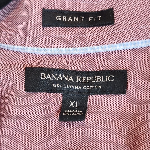 Banana Republic Grant Fit Button Down Shirt 120s Supima Cotton, Size XL - Picture 9 of 12